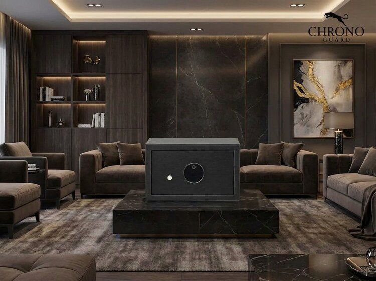 Chronoguard Switzerland  Goliath 8 er Uhrenbeweger Tresor schwarz Fingerprint -