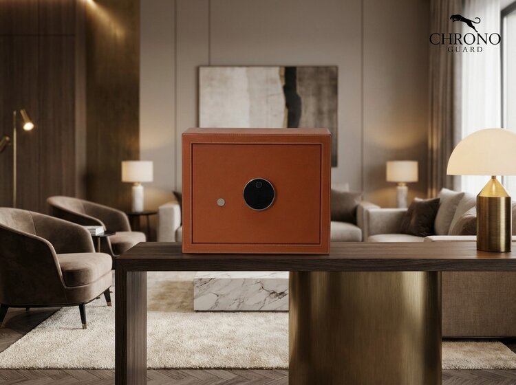 Chronoguard Switzerland  Goliath 12 er Uhrenbeweger Tresor orange Fingerprint