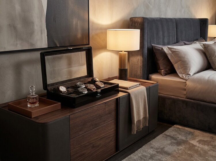 Chronoguard Uhrenbeweger Positano Luxus  Uhrenbox für 12 Uhren Handmade