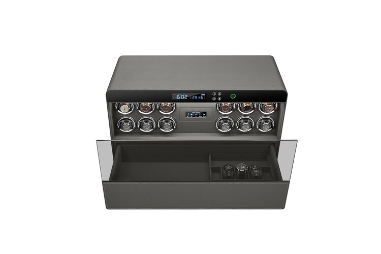 Chronoguard Switzerland  Atrium Intelligent System Uhrenbeweger Safe 12 Uhren grau