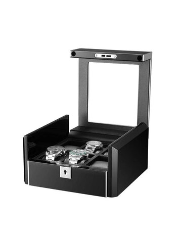 Chronoguard Switzerland Dante Uhrenbox für 6 Uhren schwarz