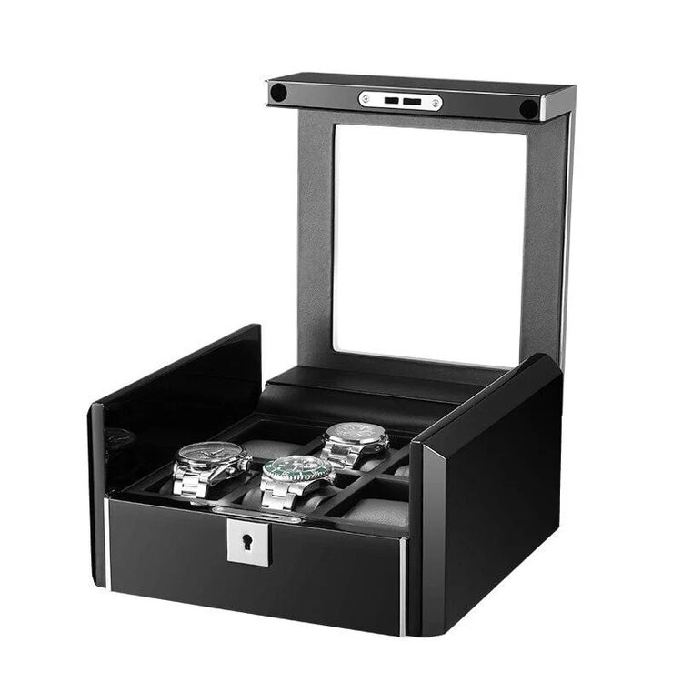 Chronoguard Uhrenbeweger Dante Uhrenbox für 6 Uhren schwarz