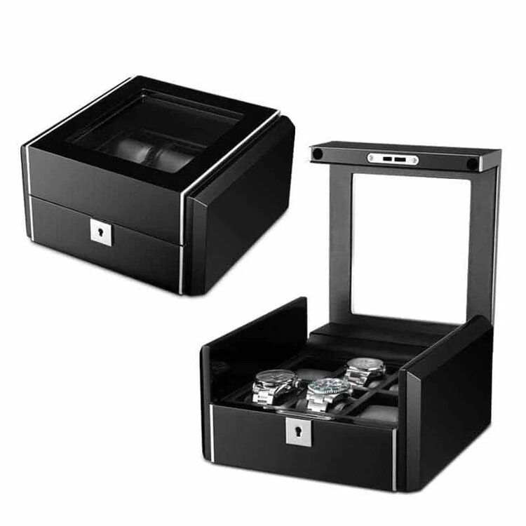 Chronoguard Switzerland Dante Uhrenbox für 6 Uhren schwarz