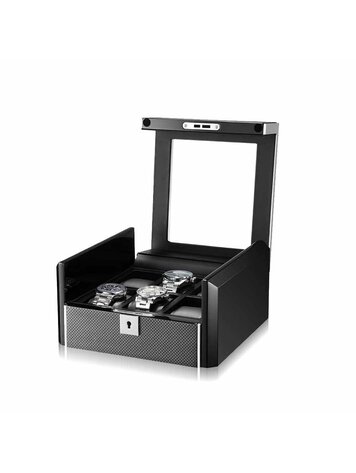 Chronoguard Switzerland Dante Uhrenbox für 6 Uhren Carbon