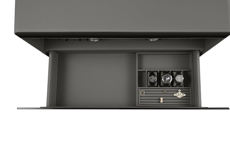 Chronoguard Uhrenbeweger Atrium Uhrenbeweger für 12 Automatikuhren – PU-Leder Bordeaux, Fingerabdruck