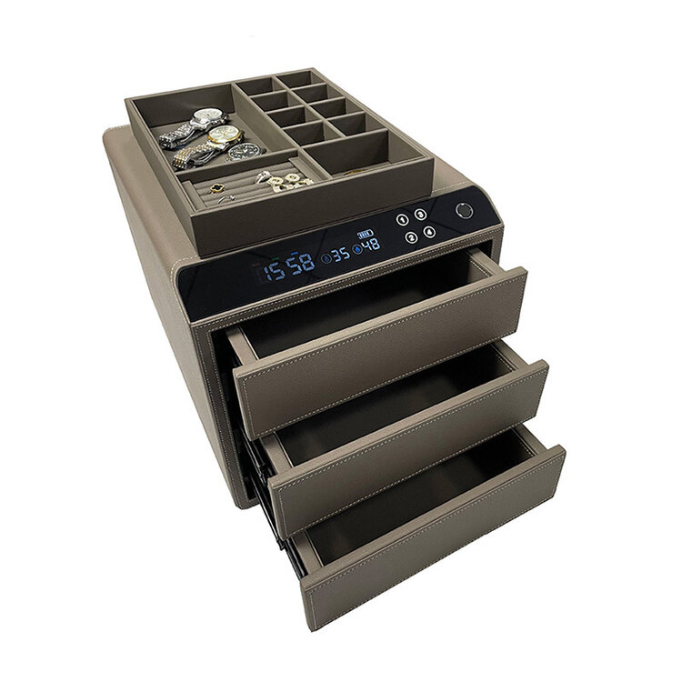 Chronoguard Switzerland Schubladensafe 3 mit Fingerprint grau