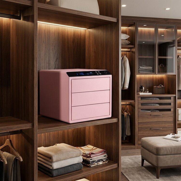 Chronoguard Switzerland Schubladensafe 3 mit Fingerprint pink