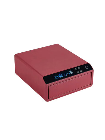 Chronoguard Uhrenbeweger Schubladensafe 1 mit Fingerprint Bordeauxrot