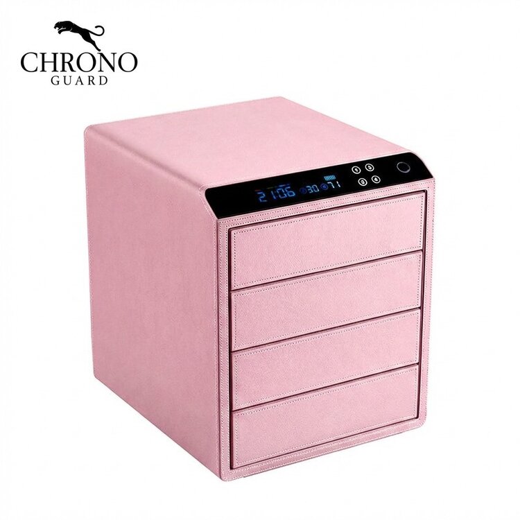 Chronoguard Switzerland Schubladensafe 4 mit Fingerprint Pink