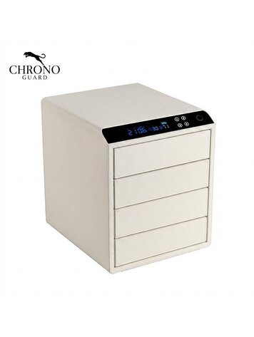 Chronoguard Uhrenbeweger Schubladensafe 4 mit Fingerprint weiss