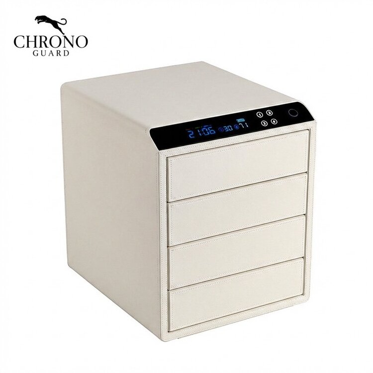 Chronoguard Switzerland Schubladensafe 4 mit Fingerprint weiss