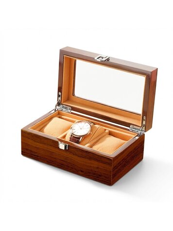 Chronoguard Uhrenbeweger Positano Luxus Uhrenbox für 3 Uhren Handmade