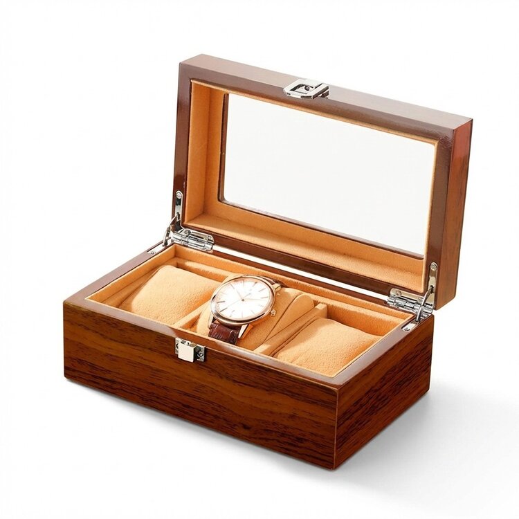 Chronoguard Switzerland Positano Luxus  Uhrenbox für 3 Uhren Handmade