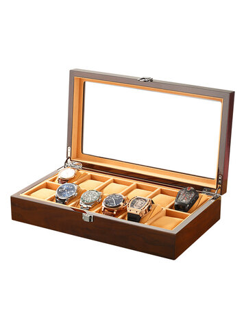 Chronoguard Switzerland Positano Luxus Uhrenbox für 12 Uhren Handmade