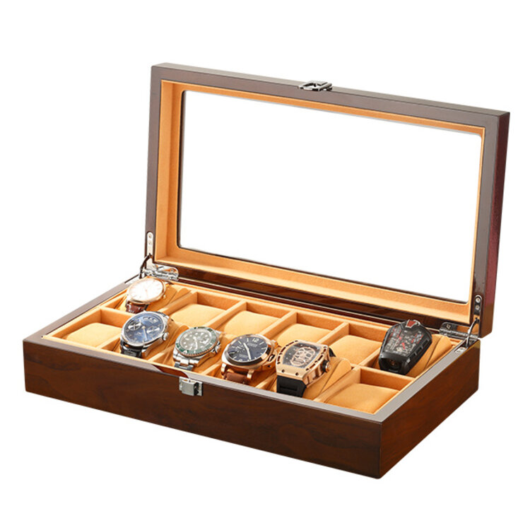 Chronoguard Uhrenbeweger Positano Luxus  Uhrenbox für 12 Uhren Handmade
