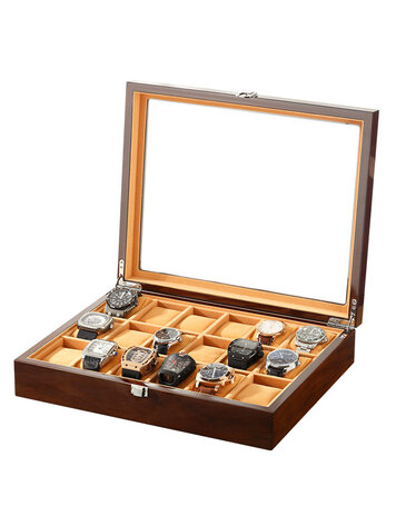 Chronoguard Uhrenbeweger Positano Luxus Uhrenbox für 18 Uhren Handmade