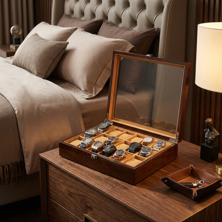 Chronoguard Switzerland Positano Luxus  Uhrenbox für 18 Uhren Handmade