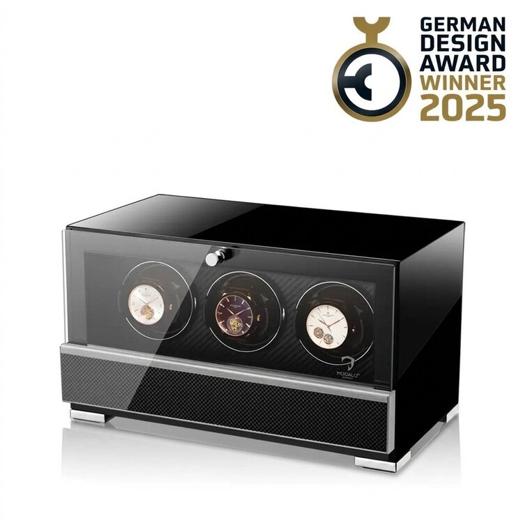 Modalo Uhrenbeweger CLASICO PREMIUM Uhrenbeweger 3 Uhren Carbon