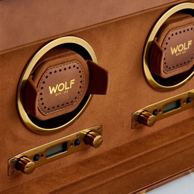 Wolf 1834  Brogue 2er-Uhrenbeweger mit Aufbewahrung