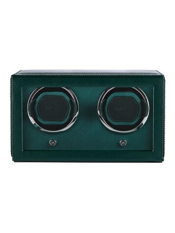 Wolf 1834 Cub Double Watch Winder mit Glasdeckel - Grün