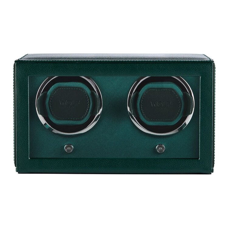 Wolf 1834  Cub Double Watch Winder mit Glasdeckel - Grün