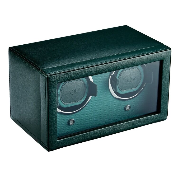 Wolf 1834  Cub Double Watch Winder mit Glasdeckel - Grün