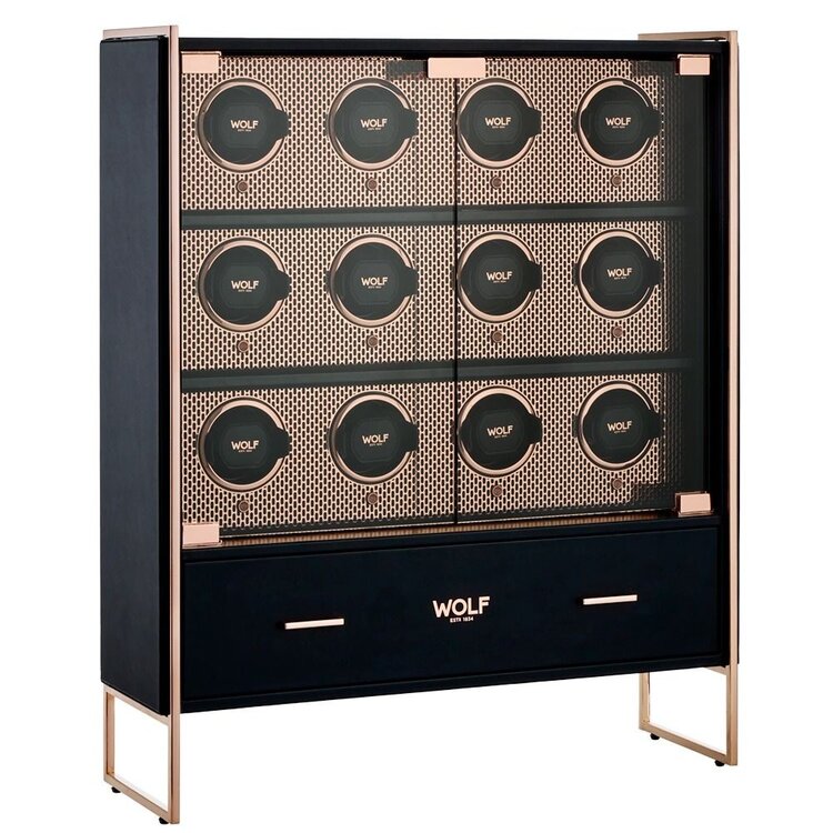 Wolf 1834  Axis 12 Piece Watch Winder Cabinet - Copper