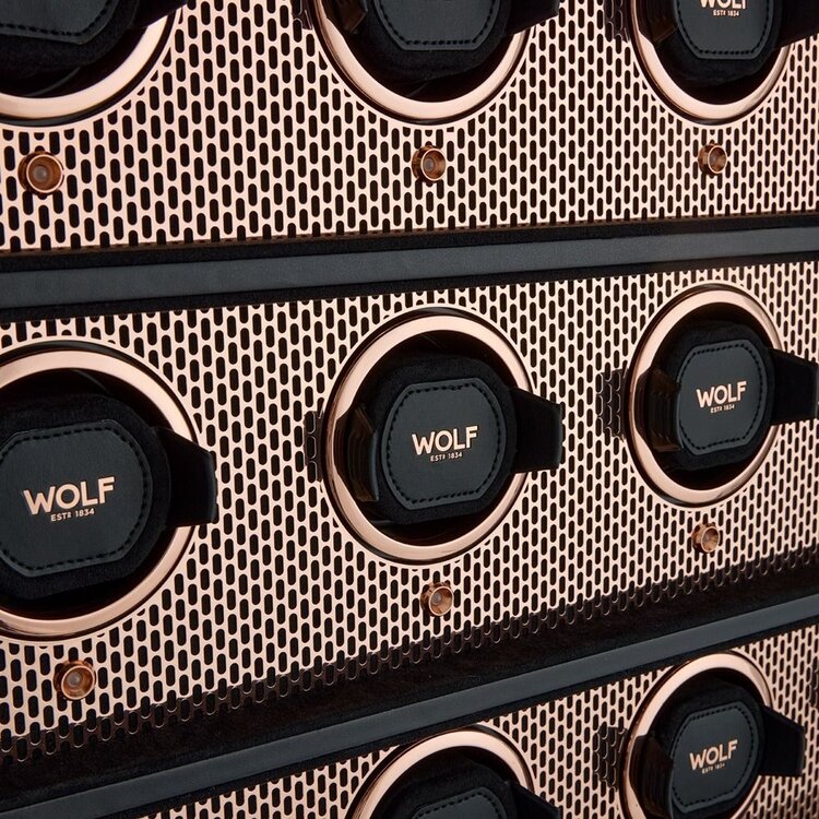 Wolf 1834  Axis 12 Piece Watch Winder Cabinet - Copper