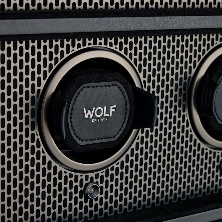 Wolf 1834 Axis 12 Piece Uhrenbeweger Cabinet - Powder Coat Black