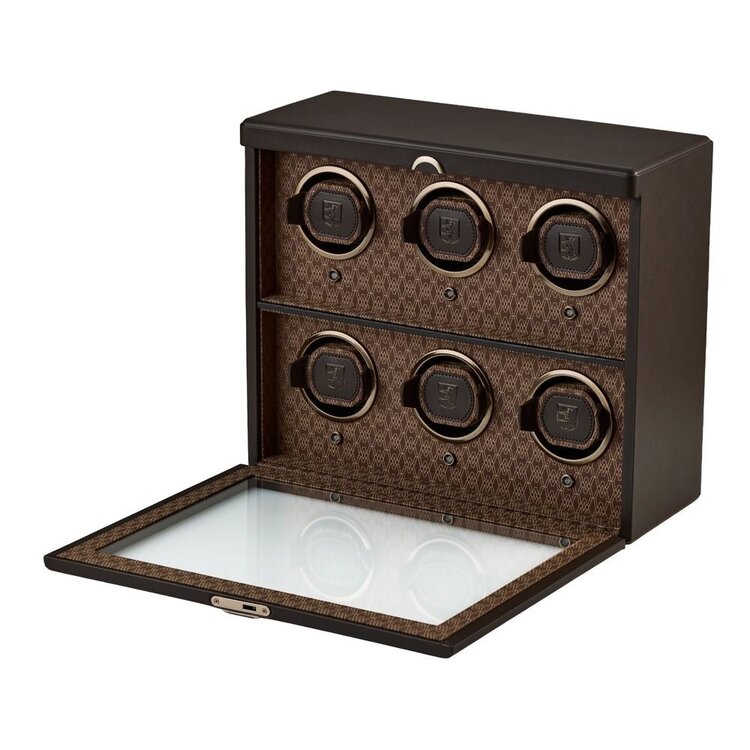 Wolf 1834 Earth 6 Piece Watch Winder - Coffee