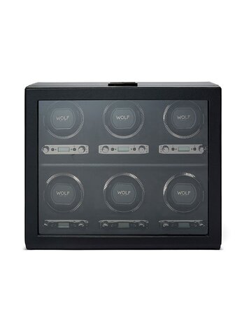 Wolf 1834 British Racing 6 Piece Watch Winder - Black