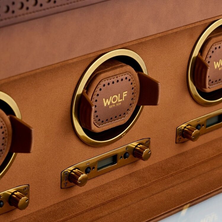 Wolf 1834  Brogue 3er-Uhrenbeweger mit Aufbewahrung