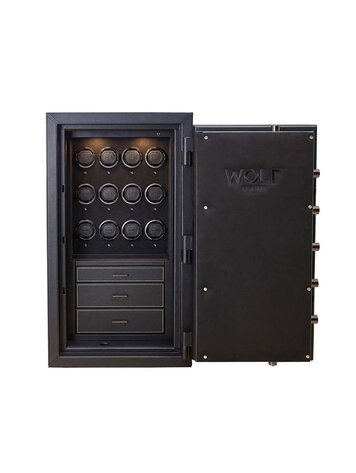 Wolf 1834 Athos 12 Piece Watch Winder und Jewellery Safe Black