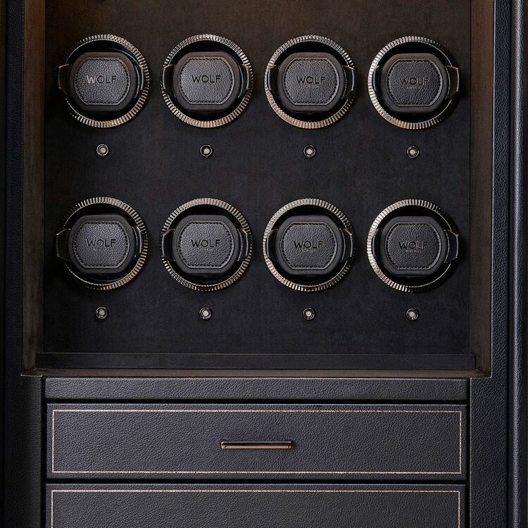 Wolf 1834  Athos 12 Piece Watch Winder und Jewellery Safe Black