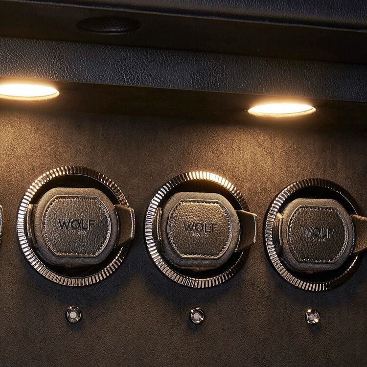 Wolf 1834  Athos 12 Piece Watch Winder und Jewellery Safe Black