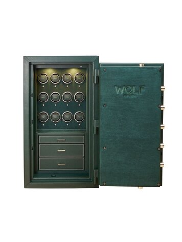 Wolf 1834 Athos 12 Piece Watch Winder und Jewellery Safe  Green