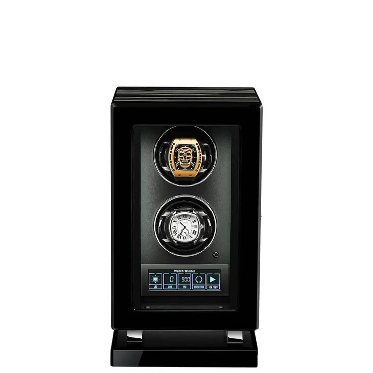 Chronoguard Uhrenbeweger Uhrenbeweger für 2 Automatikuhren – Zebrano-Ebenholz, Fingerabdruck, leise, TPD einstellbar | Panthera