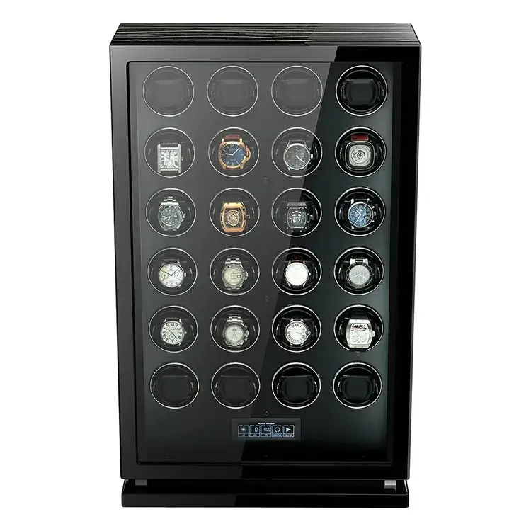 Chronoguard Uhrenbeweger Uhrenbeweger für 24 Automatikuhren – Zebrano-Ebenholz, Fingerabdruck, leise, TPD einstellbar | Panthera