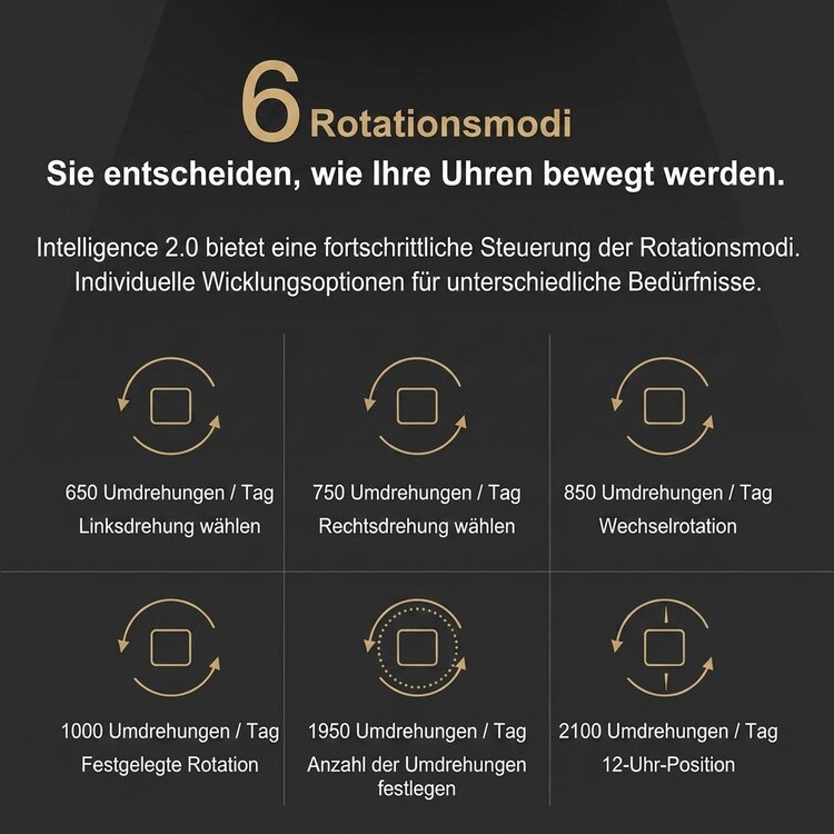 Chronoguard Uhrenbeweger Uhrenbeweger für 2 Automatikuhren – Schwarz, Biometrie, leise, TPD einstellbar | Elixir