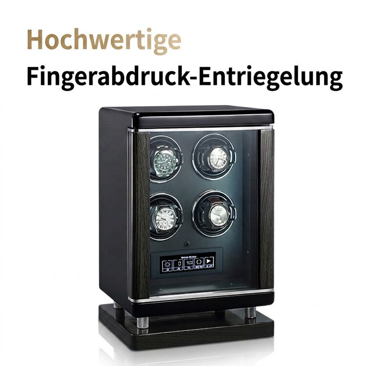 Chronoguard Uhrenbeweger Uhrenbeweger für 2 Automatikuhren – Schwarz, Biometrie, leise, TPD einstellbar | Elixir