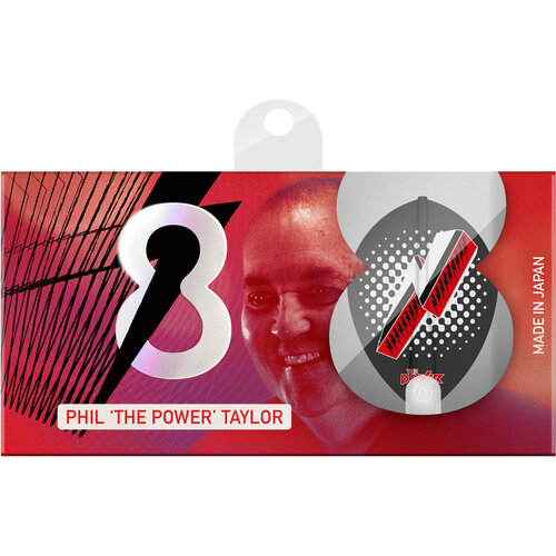 8 Flight 8 Flight Phil Taylor Black Print Pear Darts Flights