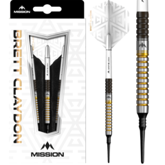 Mission Brett Claydon Black and Gold 90% - Soft Tip Darts