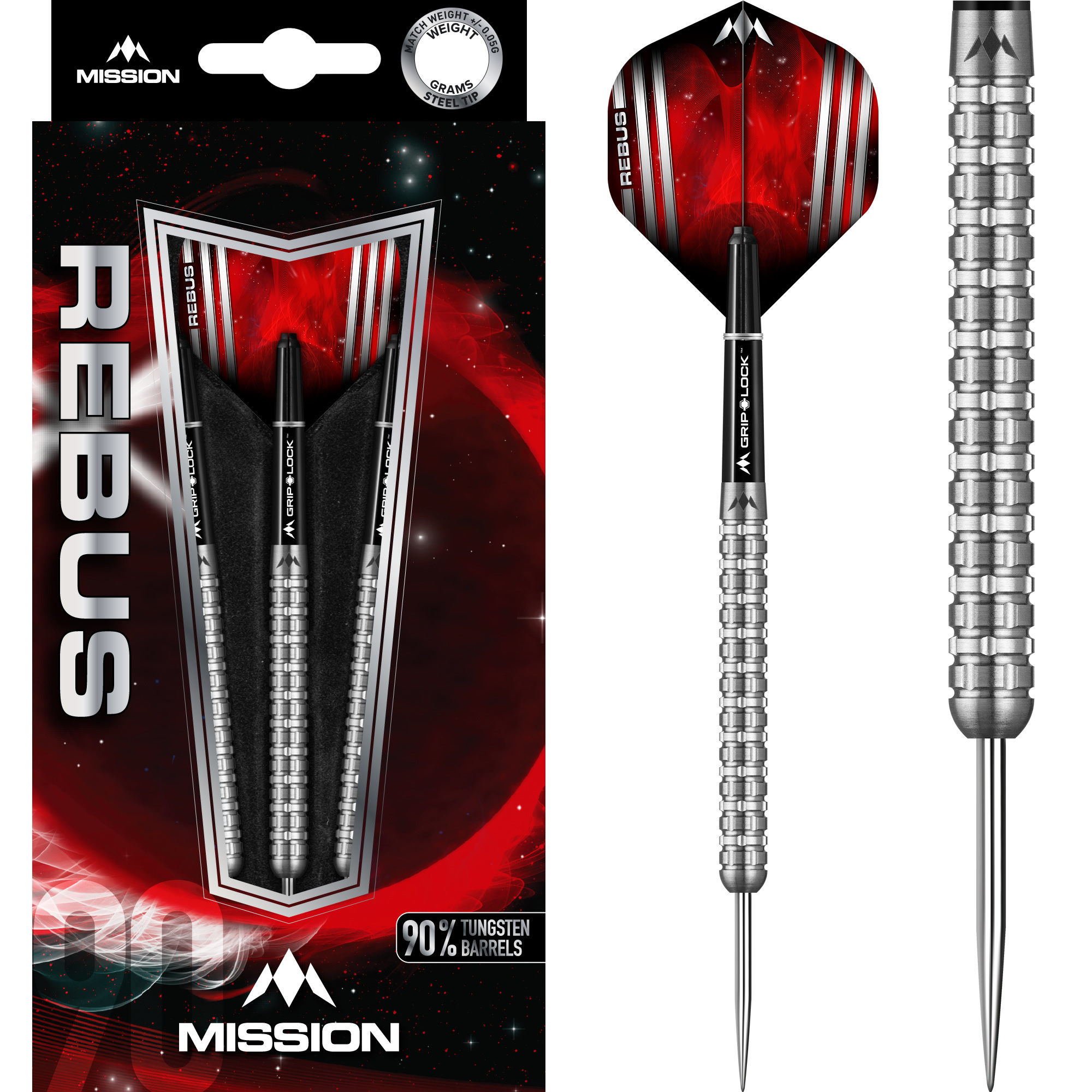 Mission Rebus M3 90 Steel Tip Darts