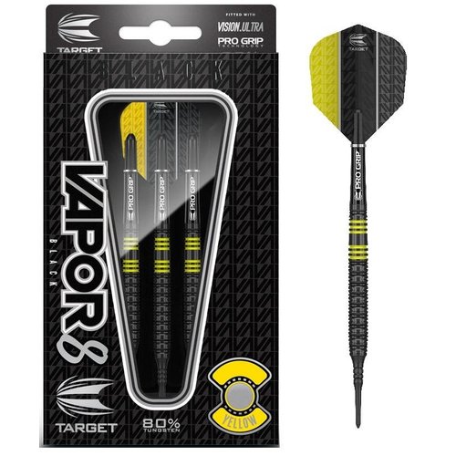 Target Target Vapor-8 Flight Black-Yellow 80% Soft Tip Darts