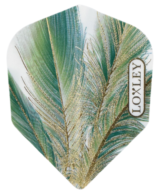 Loxley Feather Green & Gold NO6 Dart Flights