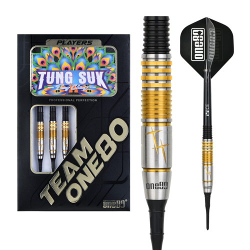 ONE80 ONE80 Tung Suk Black Gold 90%  Soft Tip Darts