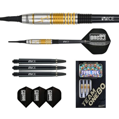 ONE80 ONE80 Tung Suk Black Gold 90%  Soft Tip Darts