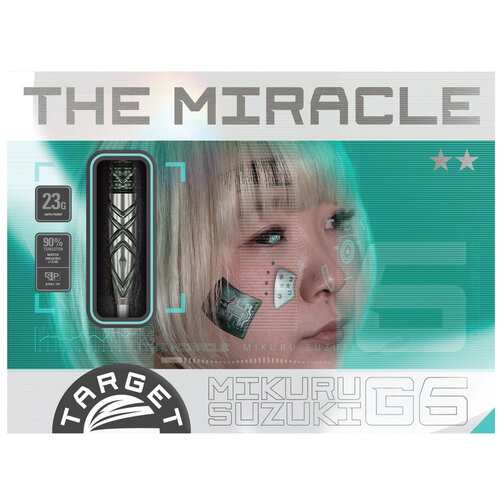 Target Japan Target Japan Mikuru Suzuki The Miracle G6 Swiss Point 90% Steel Tip Darts