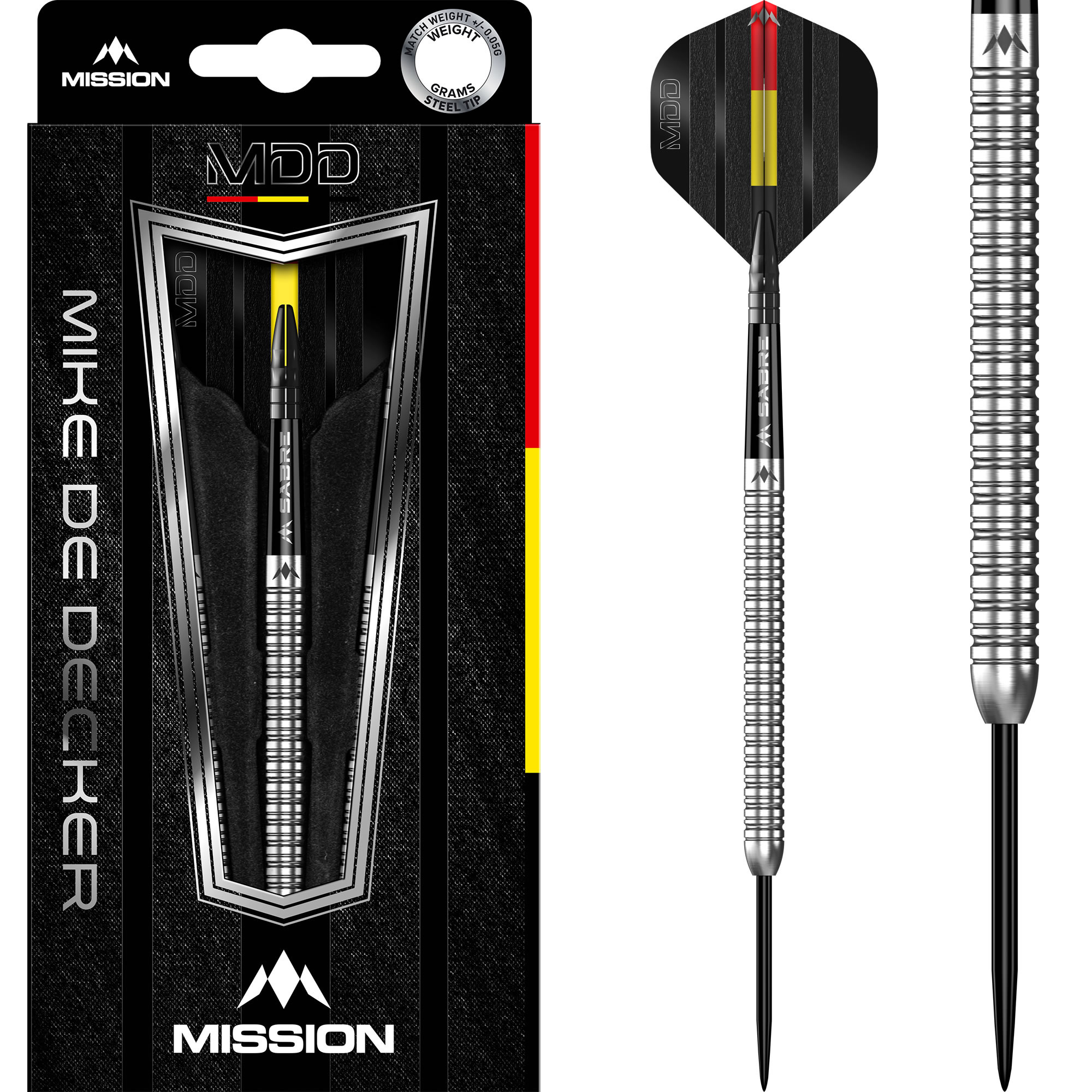 thumbnail image 2 of Mission Darts Lunar C/S Steel Tip Points - 32/36/38/40mm Replacement Dart Points With Milled Grip 2 of 13
