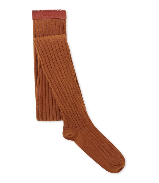Cotton rib tights roest